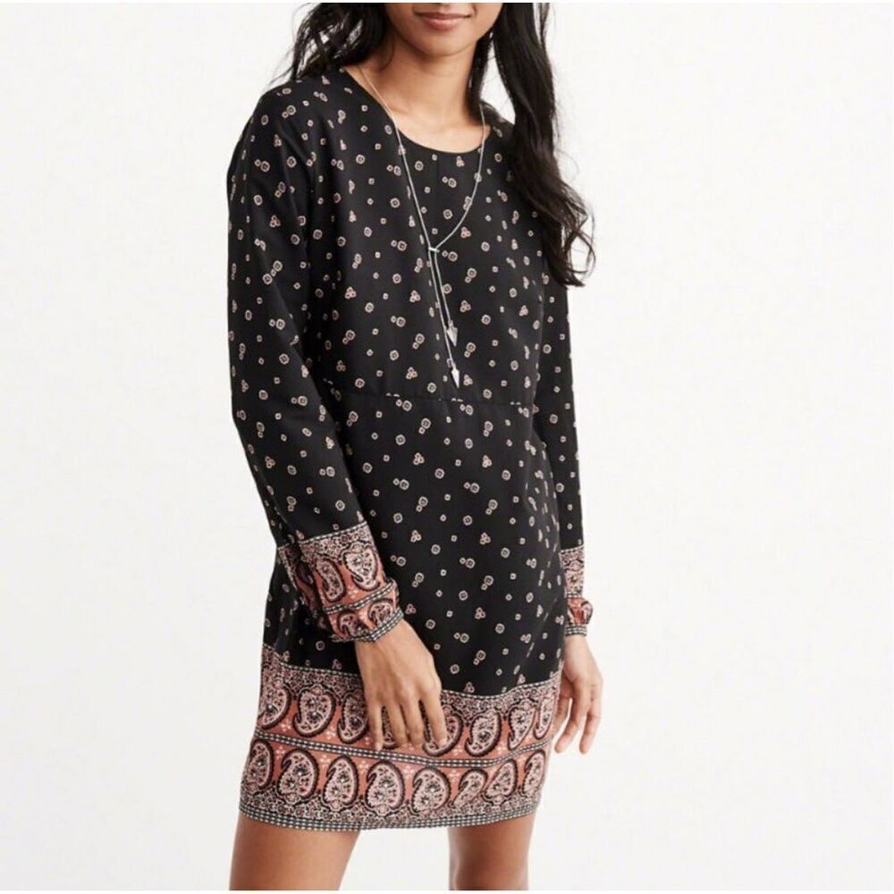Abercrombie & Fitch Women’s‎ Size S Long Sleeve Paisley Boho Shift Dress